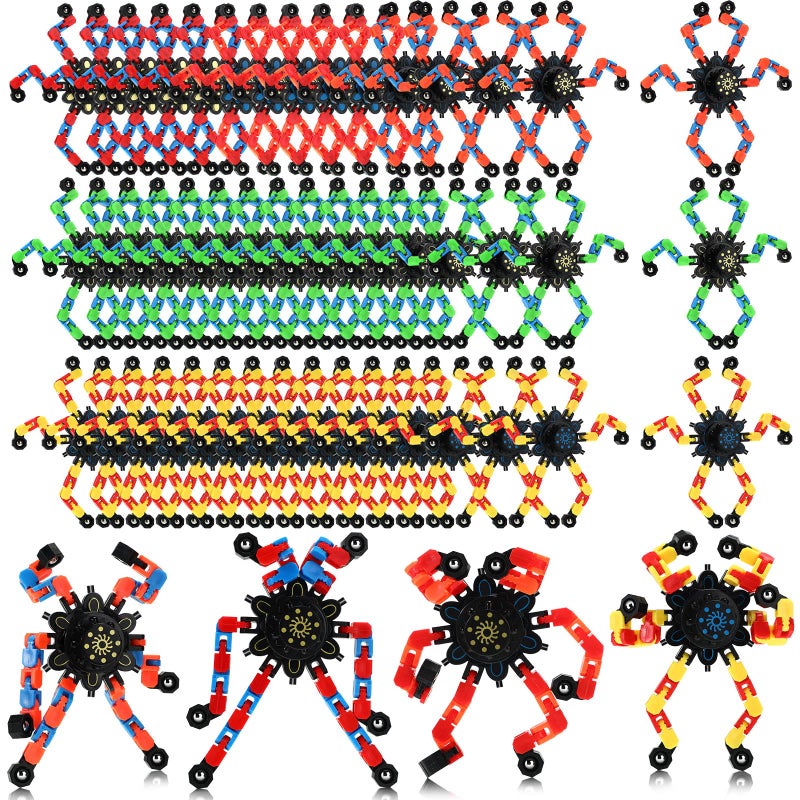 Jerify 40 Pack Funny Sensory Fidget Toy Transformable Chain Robot Finger Toy DIY Deformation Robot Mechanical Spinners Stress Relief Autistic Gifts for Adult Teen Prize Stuffer Party Favor Classic - Image 2