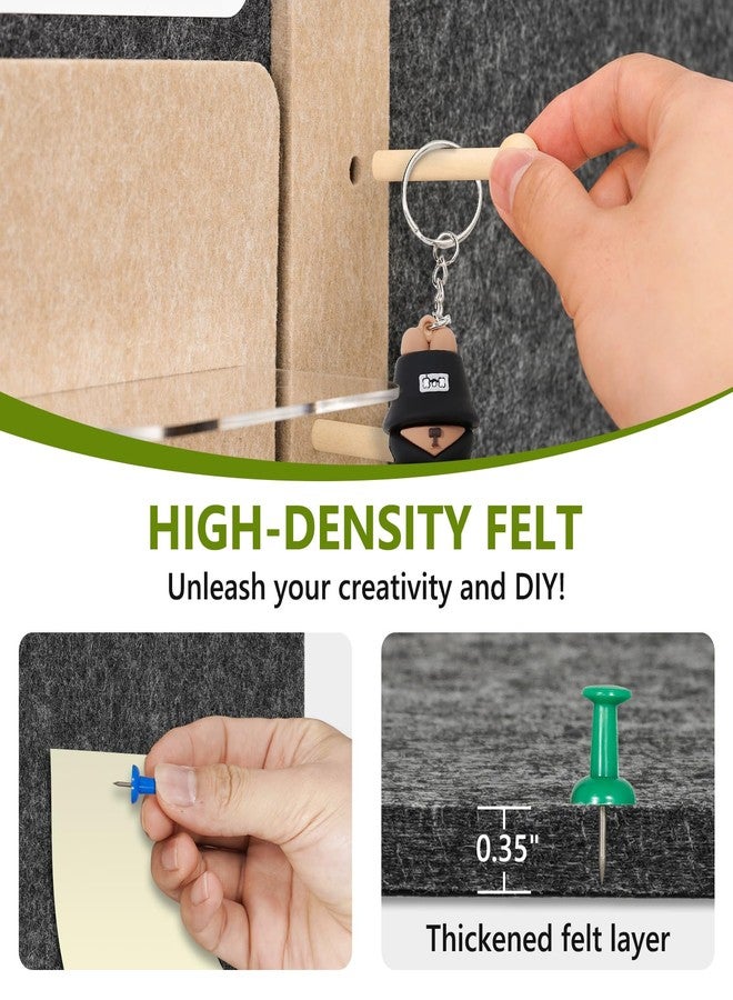 DOLLAR BOSS 3-in-1 Foldable Bulletin Board 24"x16" Horizontal - Magnetic Whiteboard with Cork & Acrylic Shelves, Sound-Absorbing Felt for Home/Office/Dorm Includes Pins/Markers/Magnets (Grey) - Image 2
