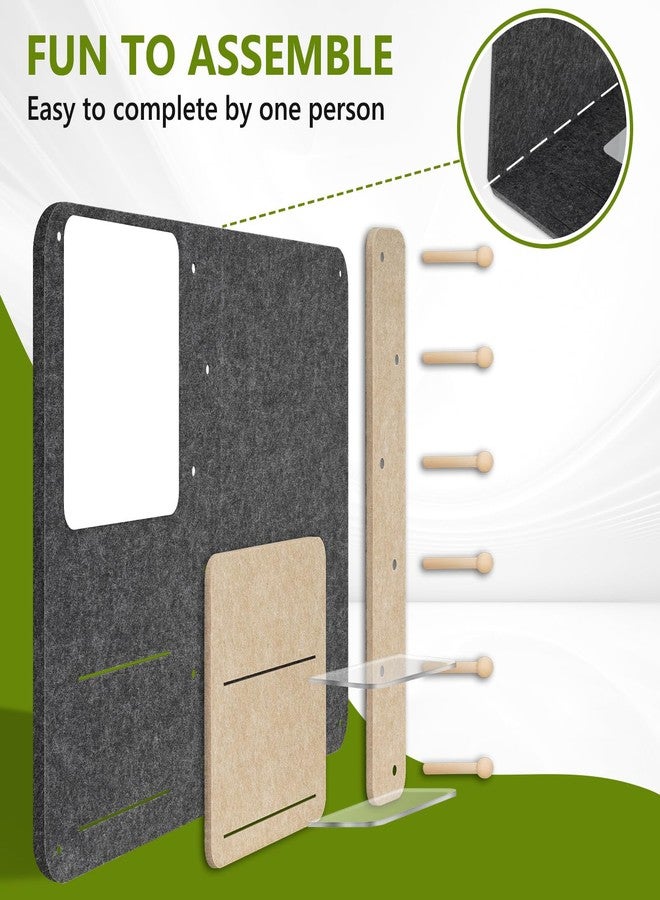 DOLLAR BOSS 3-in-1 Foldable Bulletin Board 24"x16" Horizontal - Magnetic Whiteboard with Cork & Acrylic Shelves, Sound-Absorbing Felt for Home/Office/Dorm Includes Pins/Markers/Magnets (Grey) - Image 4