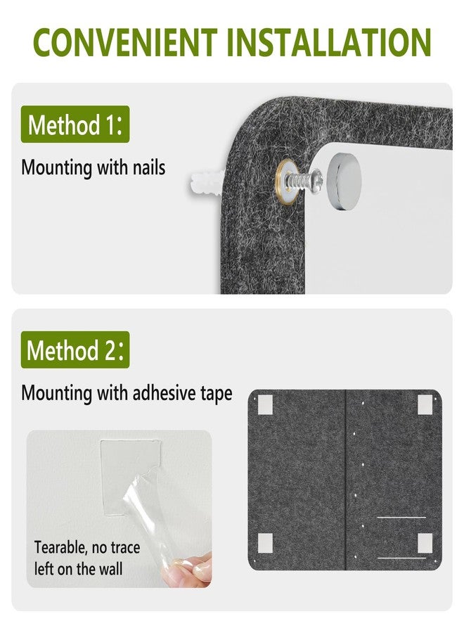 DOLLAR BOSS 3-in-1 Foldable Bulletin Board 24"x16" Horizontal - Magnetic Whiteboard with Cork & Acrylic Shelves, Sound-Absorbing Felt for Home/Office/Dorm Includes Pins/Markers/Magnets (Grey) - Image 5
