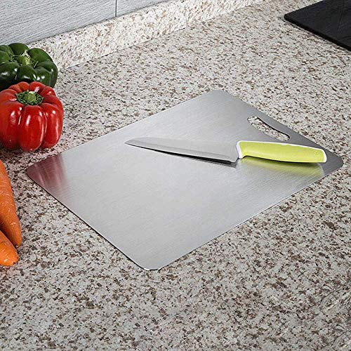 INDIAN DECOR 50695 Chopping Board, Kitchen Household Stainless Steel Cut Fruit Cutting Board Antibacterial Anti-Mold Board - Image 3