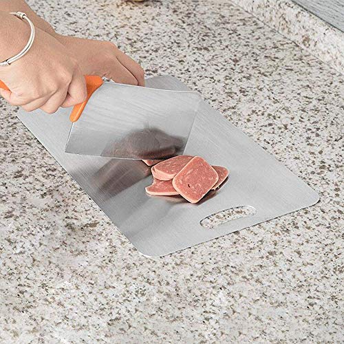 INDIAN DECOR 50695 Chopping Board, Kitchen Household Stainless Steel Cut Fruit Cutting Board Antibacterial Anti-Mold Board - Image 2