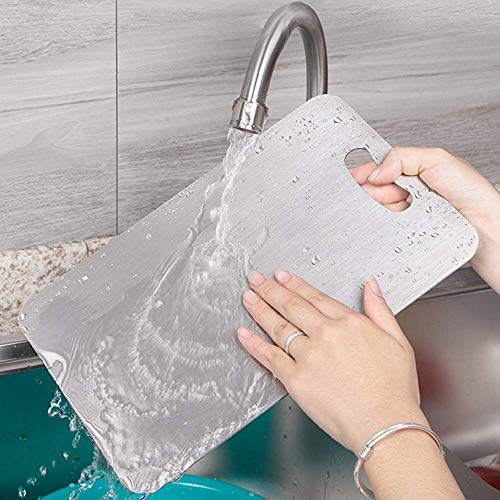 INDIAN DECOR 50695 Chopping Board, Kitchen Household Stainless Steel Cut Fruit Cutting Board Antibacterial Anti-Mold Board - Image 5