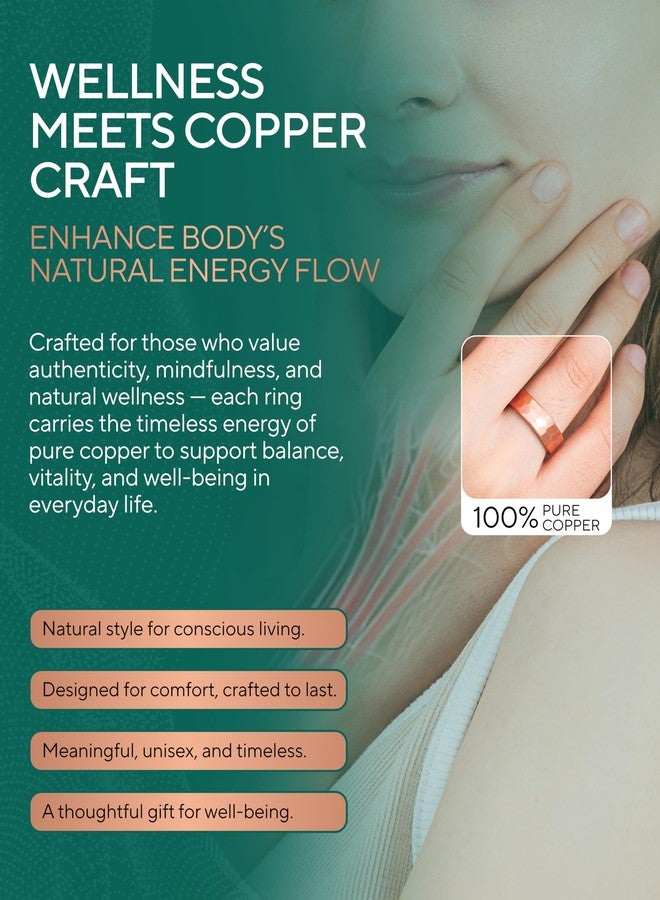 TheraCopper Pure Copper Rings for Women & Men (2-Pack) - 100% Pure Copper Ring - Raw, Solid & Uncoated Authentic Handmade Open-End Adjustable Ayurvedic Jewelry Rings (S/M + L/XL), 6mm, Copper, No - Image 3