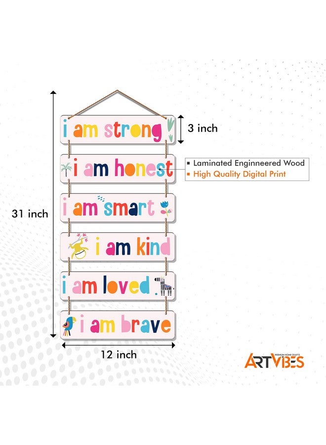 Artvibes Decorative Wall Hanging Wooden Art Decoration Item For Kids Room|Living Room|Bedroom|Home Decor|Gifts|Wall Art For Hall|Mdf Modern Artwork,Set Of 6(Wh_3286N) - Image 5