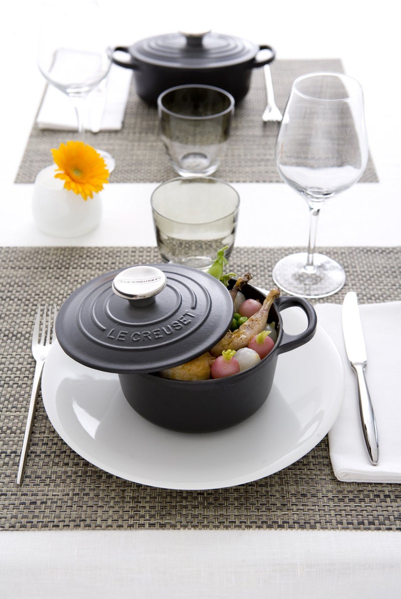 Le Creuset Le Creuset Enameled Cast Iron Mini Cocotte with Lid, 1/3 qt., Licorice, Black  - Image 2