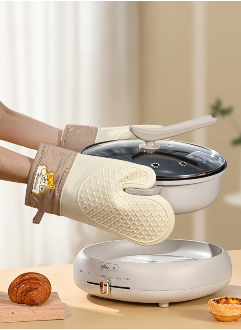 General - Silicone Insulated Gloves Thickened Non-slip High Temperature Resistant Oven Gloves Baking Anti-scalding Kitchen Microwave Special Hand Clips [1 Pack] - Image 1
