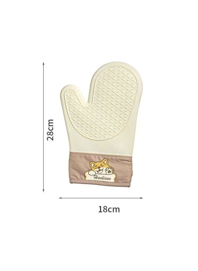 General - Silicone Insulated Gloves Thickened Non-slip High Temperature Resistant Oven Gloves Baking Anti-scalding Kitchen Microwave Special Hand Clips [1 Pack] - Image 1