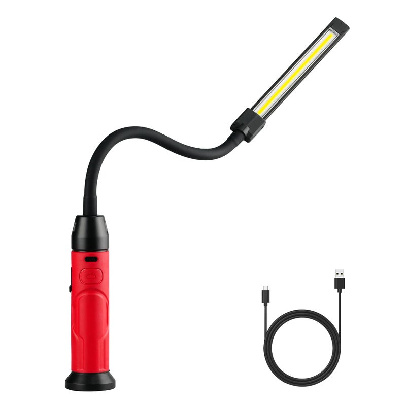 SNUFF Rechargeable Work Light Magnetic, 800LM LED Work Light with Flexible Gooseneck, 3 Modes Mechanic Light for Work Bench, Auto Repair, Lathe, Gift for Men - Image 1