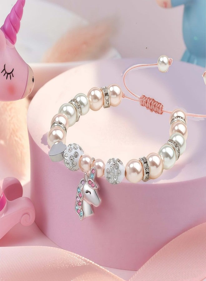 Blisshour Unicorn Bracelet Gifts - Heart Initial A Unicorn Jewelry Unicorns Gifts Rainbow Letter Unicorn Bracelets Birthday Gift - Image 2