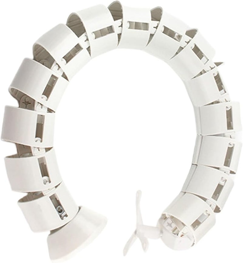 White Square Flexible Snake Shape Wire Protector Cable Tube for PC TV Phone Laptop - Image 2