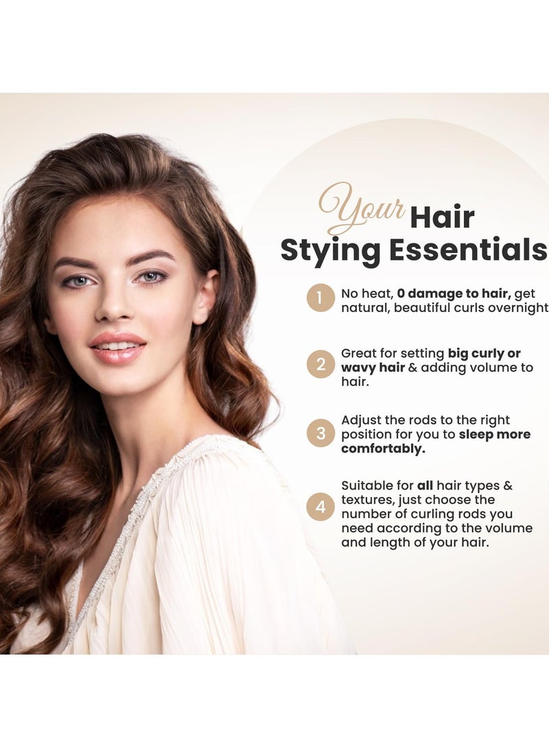 Overnight Heatless Curling Rods Set, Soft Flexi Rods for All Hair Types, Comfortable Sleep-In Curls, Easy to Use, Perfect for Beautiful Waves - Image 4