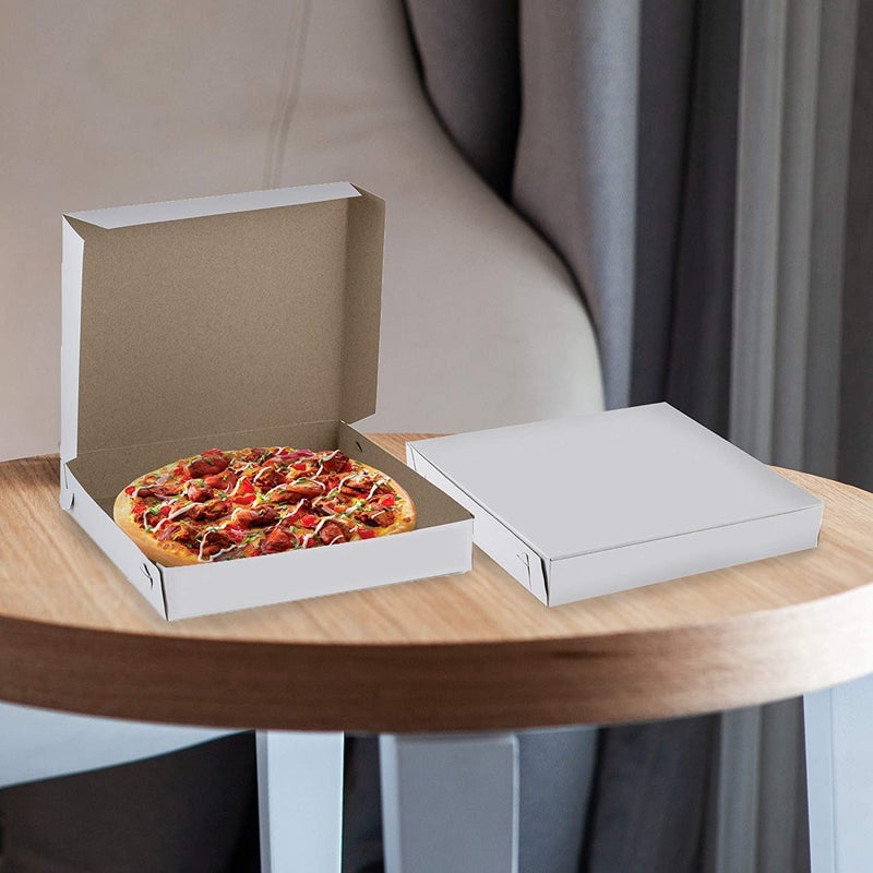 YNK Pizza Box Packaging Box Size 7x7x15 Inches Corrugated Packing Pizza Box White Color Pieces 100 - Image 4