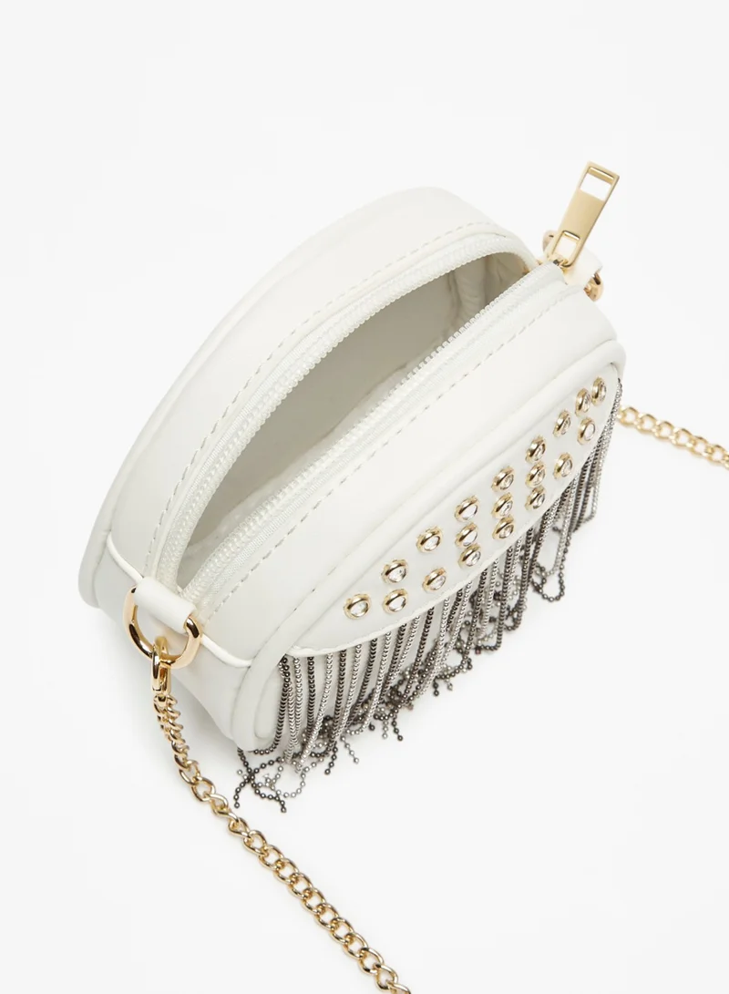 فلورا بيلا من شو إكسبرس Girls Studded Crossbody Bag with Metallic Tassels and Chain Strap By Shoexpress