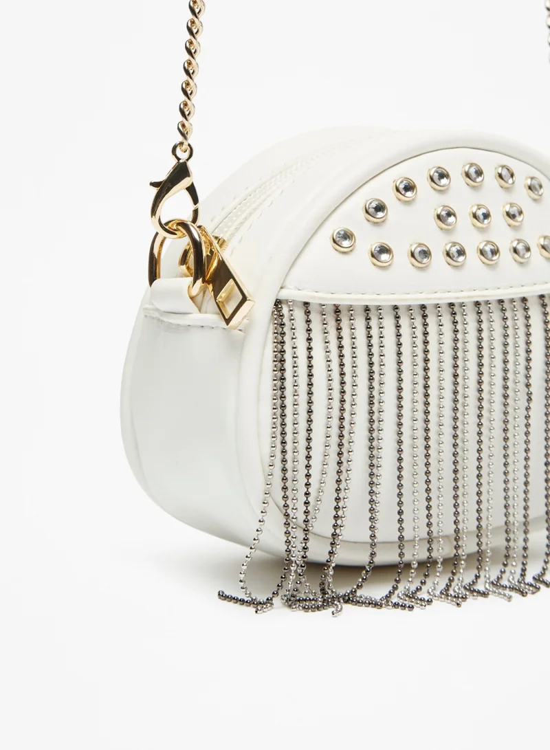 فلورا بيلا من شو إكسبرس Girls Studded Crossbody Bag with Metallic Tassels and Chain Strap By Shoexpress