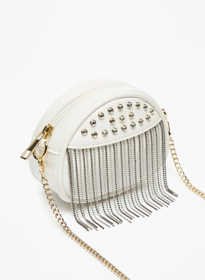 فلورا بيلا من شو إكسبرس Girls Studded Crossbody Bag with Metallic Tassels and Chain Strap By Shoexpress