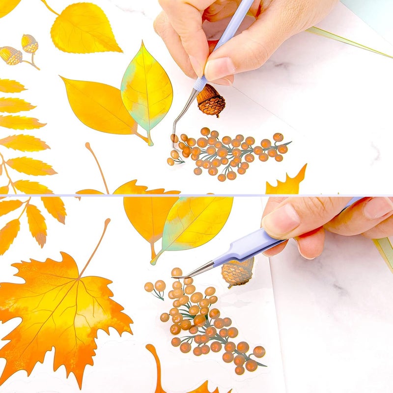 Whaline Weeding Vinyl Tools 4 Pieces Precision Stainless Steel Weeder Tool with Case, Vinyl Craft Paper Craft Tool Kit for Silhouettes Cameos, Lettering Scraper Hook Spatula Tweezers (Purple) - Image 5