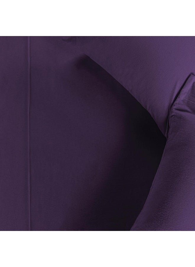 Superior Superior Premium Cotton Flannel Sheets, All Season 100% Brushed Cotton Flannel Bedding, 4-Piece Sheet Set with Deep Fitting Pockets - Purple Solid, King Bed  - Image 3