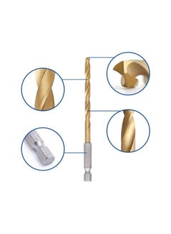 Generic 13Pcs HSS High Speed Steel Titanium Coated Drill Bit Set 1/4 Hex Shank 1.5mm-6.5mm Hexagonal Handle Twist Drill For Wood Alluminum Metal Drilling  - Image 2
