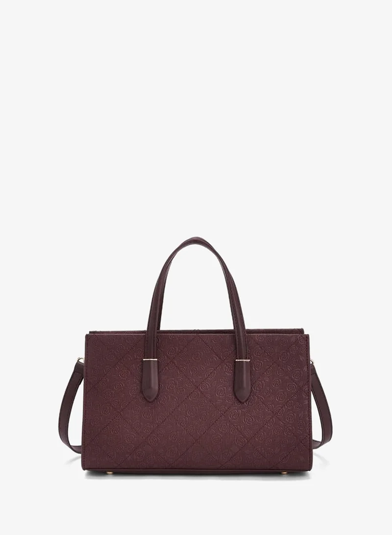 Flora Bella By Shoexpress RED Flora Bella Floral Embossed Tote Bag with Detachable Shoulder Strap for Women | Best Price UAE