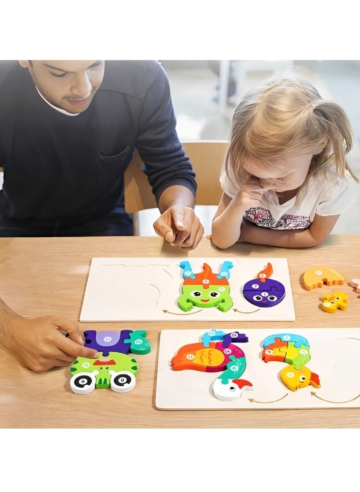 Wooden 3D Puzzles Animal Life Growth Cycle, Teacher Parents Early Learning Support Tools, Attractive Colors and Patterns, Montessori  Motor Skill Development Toys, Ideal Kids Gift (Duck Shape) - Image 3