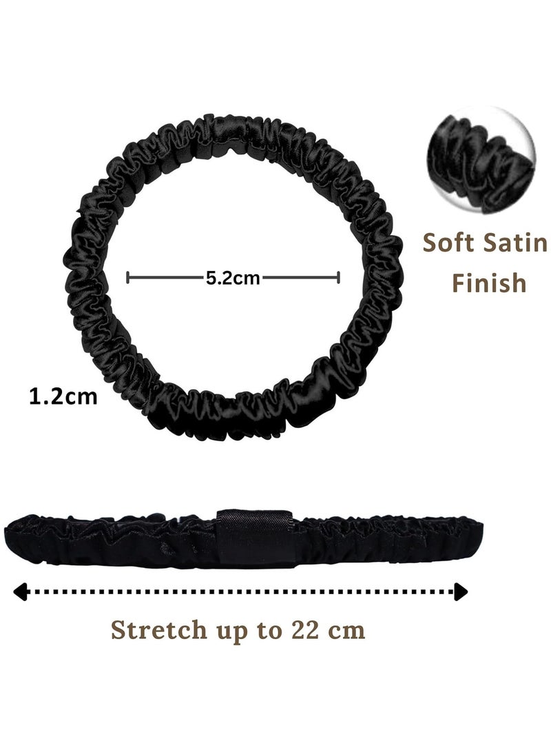 إيلور ربطات شعر إيلاور الحريرية المصنوعة من الساتان للسيدات والفتيات | خالية من التجعد والعلامات | إكسسوارات شعر ناعمة | ربطات شعر متوسطة الحجم | طوق شعر مرن باللون الأسود، الوردي، الرمادي | عبوة تحتوي على 6 ألوان (بلاش)" - Image 2