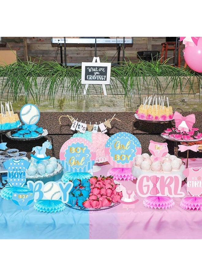 OSNIE 12 Pcs Baby Gender Reveal Honeycomb Centerpieces Table Toppers Blue and Pink Gender Reveal Party Decorations Supplies for Unisex He or She Boy or Girl Baby Shower Pregnancy Announcements Decor - Image 2
