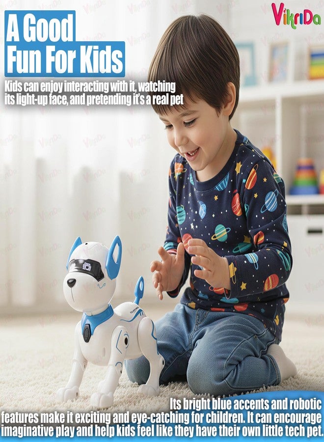 VikriDA RC Robot Dog for Kids 8-12 | Smart Robotic Puppy Toy with Touch, Walking & Talking Features | Stunt Dance RC Dog Gift for Boys & Girls - Image 4