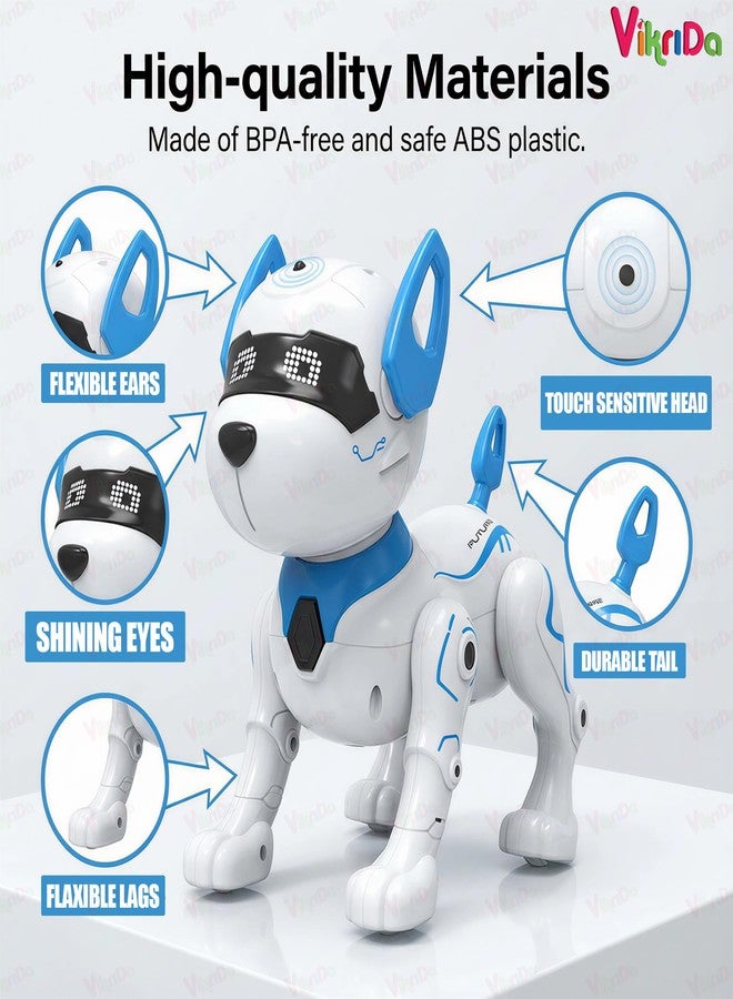VikriDA RC Robot Dog for Kids 8-12 | Smart Robotic Puppy Toy with Touch, Walking & Talking Features | Stunt Dance RC Dog Gift for Boys & Girls - Image 5
