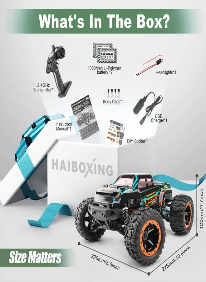 HAIBOXING RC Cars 16889, 1:16 Remote Control Car for Adults, High-Speed 36km/h RC Trucks RTR RC Crawler 2.4G All Terrain Waterproof Off-Road Vehicle with 2 Batteries Gifts for Kids, Boys 8+ - Image 4