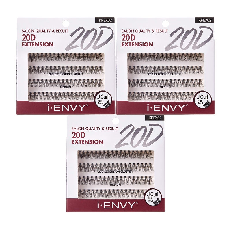 iENVY 20D Extension Cluster Individual Lashes Medium 3 PACK
