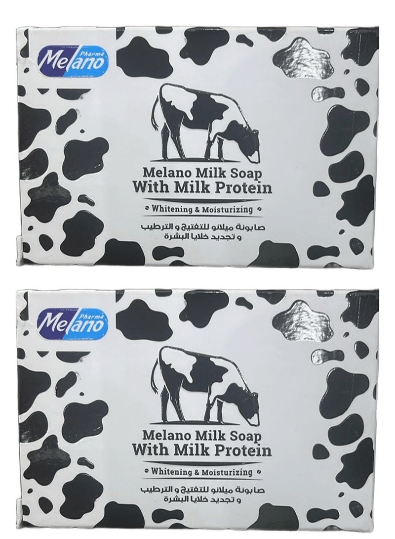 Two Pieces Of Melano Milk Soap With Milk Protein Whitening And Moisturizing 100x2 g