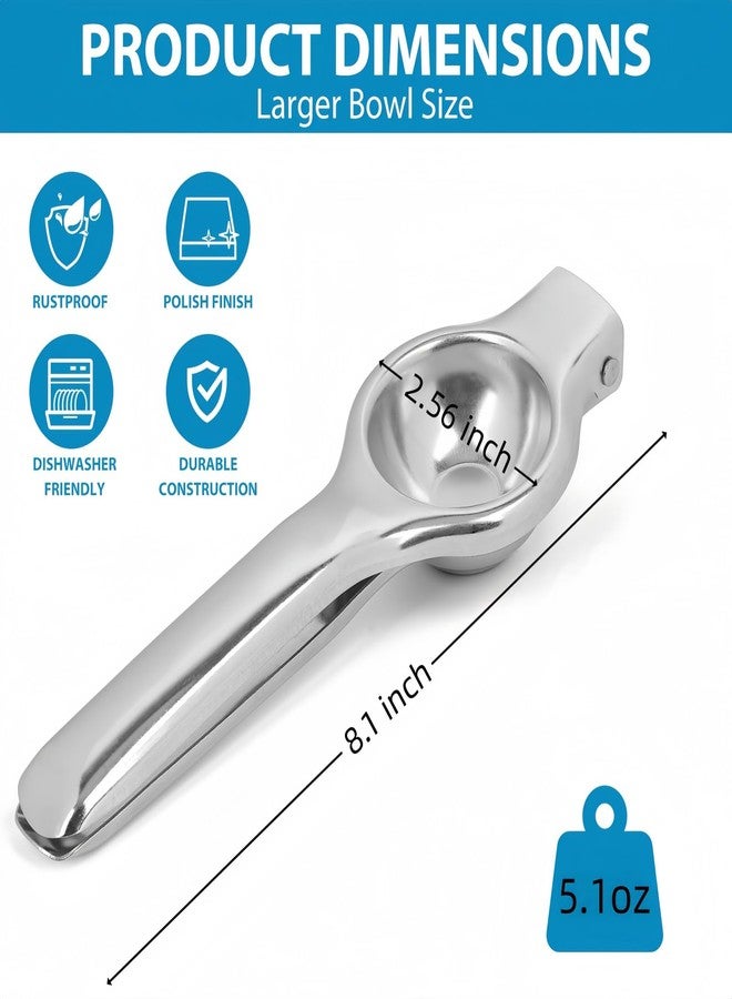Jenkin Stainless Steel Manual Juicer Citrus Lemon Squeezer,Fruit Juicer Lime Press Metal,Professional Hand Juicer Kitchen Tool - Image 2