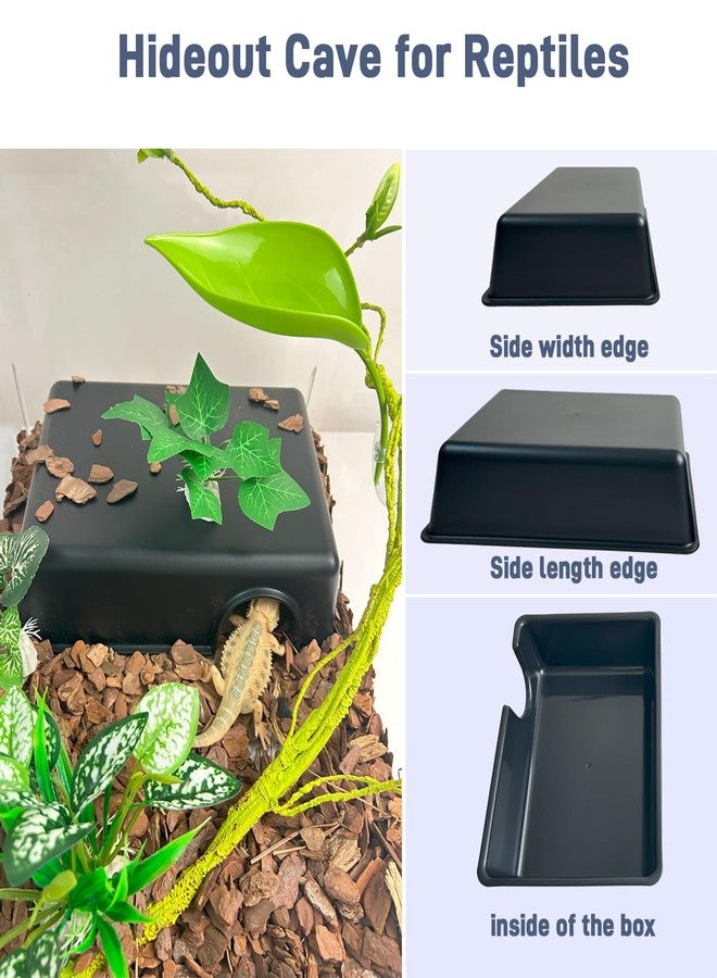 FCALIVV Large 2 Pcs Humid Hideout Cave for Reptiles, Snake Hide for Ball Pythons, Gecko Hide, Leopard Geckos, Bearded Dragons,Compact Terrarium Decor with Easy-Clean Design (9.5"x6.7"x2.2") - Image 3