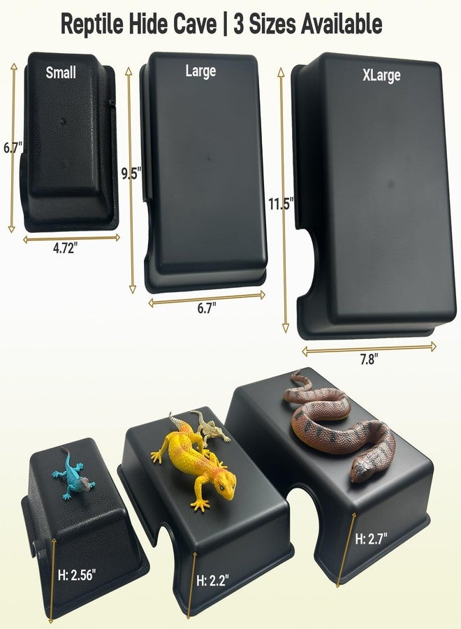 FCALIVV Large 2 Pcs Humid Hideout Cave for Reptiles, Snake Hide for Ball Pythons, Gecko Hide, Leopard Geckos, Bearded Dragons,Compact Terrarium Decor with Easy-Clean Design (9.5"x6.7"x2.2") - Image 2