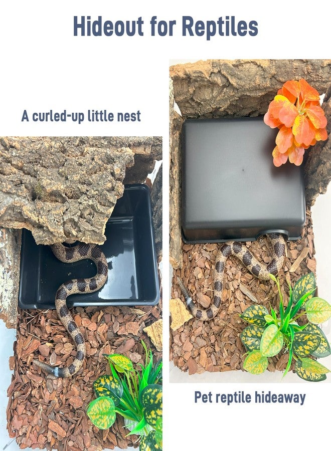 FCALIVV Large 2 Pcs Humid Hideout Cave for Reptiles, Snake Hide for Ball Pythons, Gecko Hide, Leopard Geckos, Bearded Dragons,Compact Terrarium Decor with Easy-Clean Design (9.5"x6.7"x2.2") - Image 4