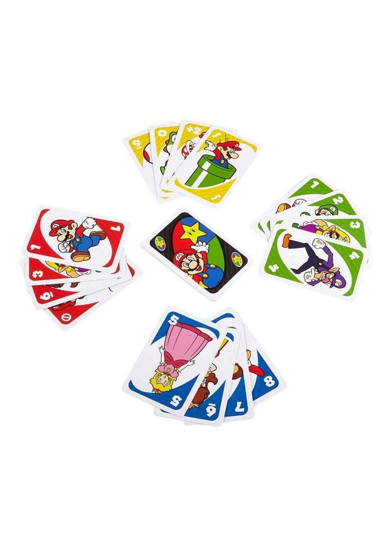 Mattel Games لعبة بطاقات UNO سوبر ماريو مع شخصيات متحركة مجموعة جامع 112 بطاقة مع صور الشخصيات، هدية للأطفال من عمر 7 سنوات وما فوق - Image 5