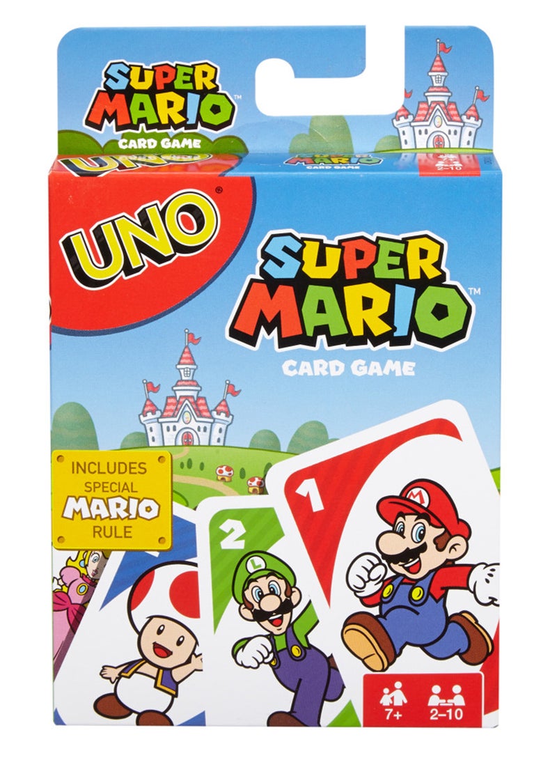 Mattel Games لعبة بطاقات UNO سوبر ماريو مع شخصيات متحركة مجموعة جامع 112 بطاقة مع صور الشخصيات، هدية للأطفال من عمر 7 سنوات وما فوق - Image 1