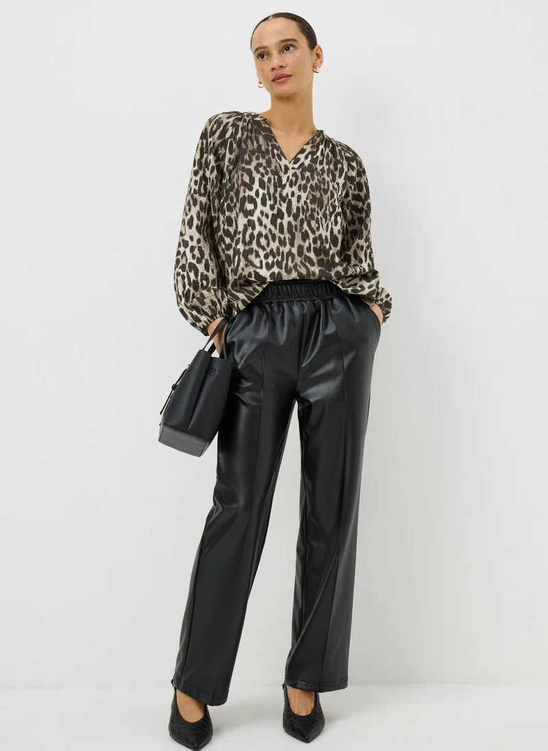 Matalan Brown Leopard Print Popover Blouse