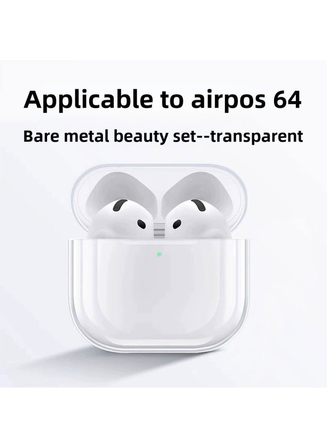 Generic - For Apple Airpods4 Bluetooth Protection PC Hard Shell Transparent Material Headset TPU Soft Set Factory-Color:Airpods 4 Tpu Material-regular Version-with Hanging Ears - Image 1