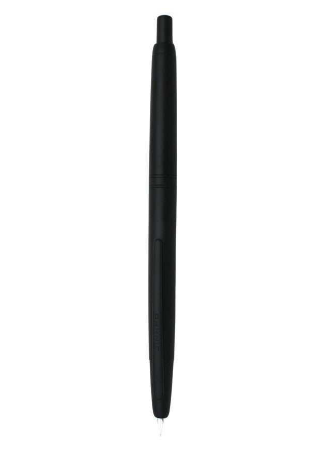 Jinhao 10 Press Fountain Pen for Office Use - Retractable Fine Nib & Ink Converter Set, Clip Version (F,Matte Black) - Image 1
