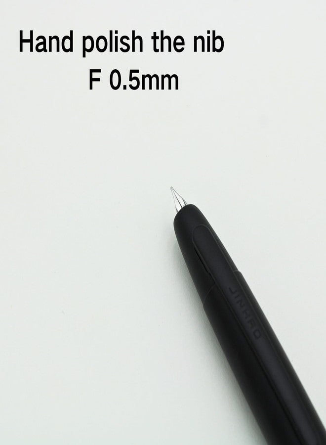 Jinhao 10 Press Fountain Pen for Office Use - Retractable Fine Nib & Ink Converter Set, Clip Version (F,Matte Black) - Image 3