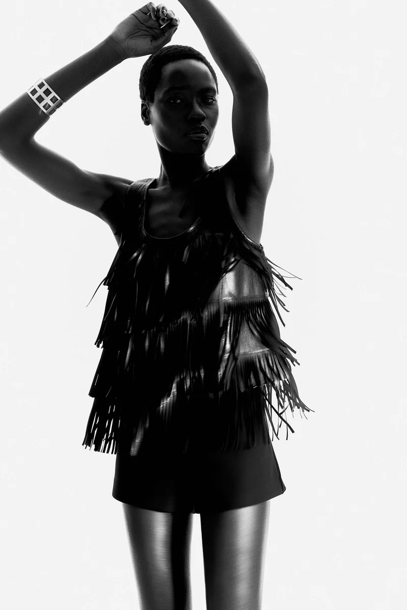 H&M Coated fringed vest top