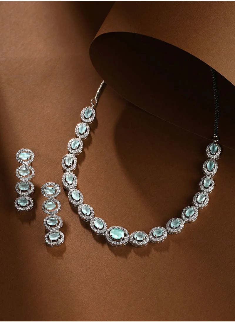 برياسي American Diamond Studded Jewellery Set