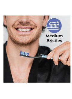 REACH Reach Essentials Toothbrush with Toothbrush Covers, Multi-Angled Medium Bristles, Contoured Handle, Tongue Scraper, 6 Count  - Image 4