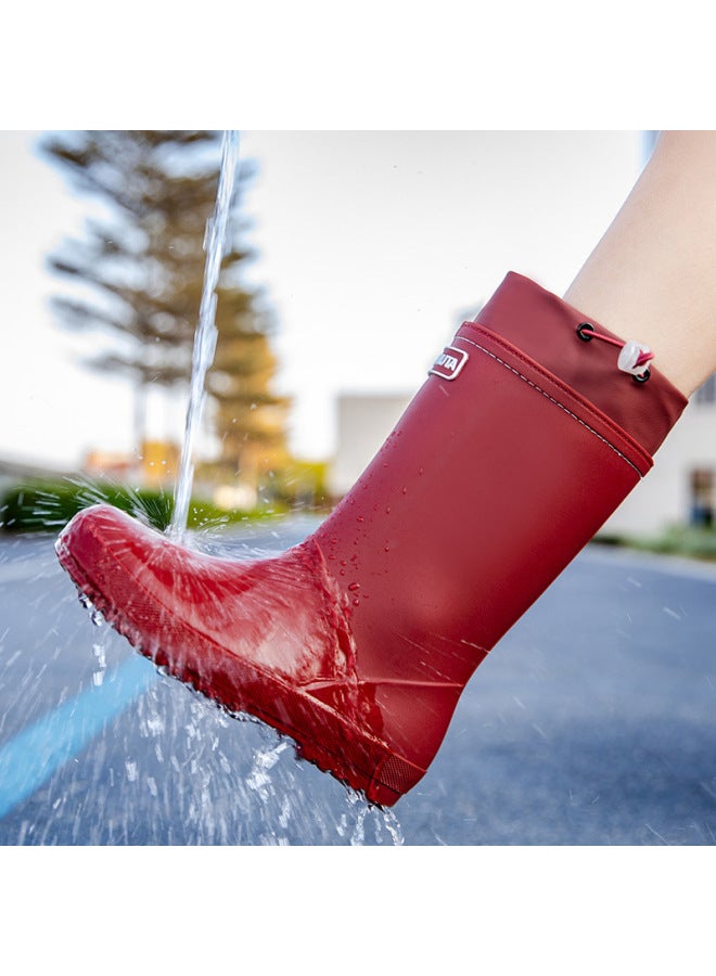 And Korean Style Export Fashion Outdoor High-top Rain Boots For Women, Long Waterproof Shoes, New Model Water Shoes, Slip-on Shoes For Children