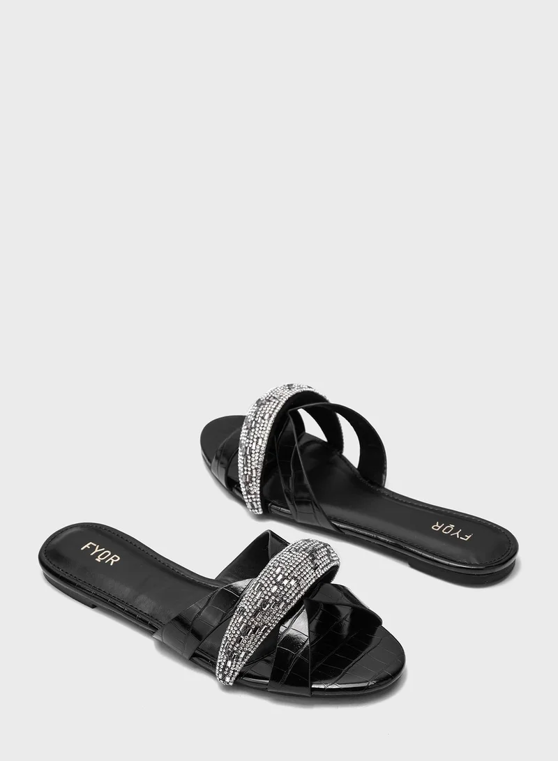 FYOR Open Toe Flat Sandals