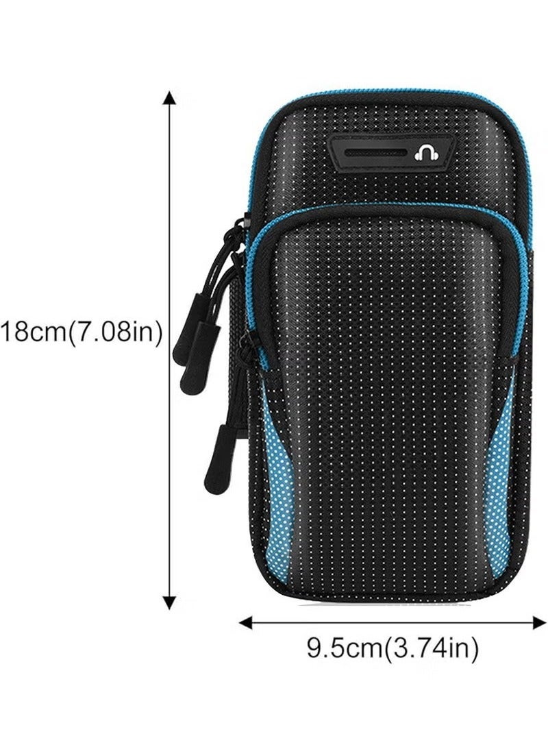 Running Armband Phone Holder Bag, Multi Pockets, for Phone Of Upto 6.5 inch, for Iphone 6s, 7, 8, 9,10,11,12,X, Samsung Galaxy S7, S8, S9, Plus, Note 8, Oneplus 5t, Google Pixel, Huawei - Image 2