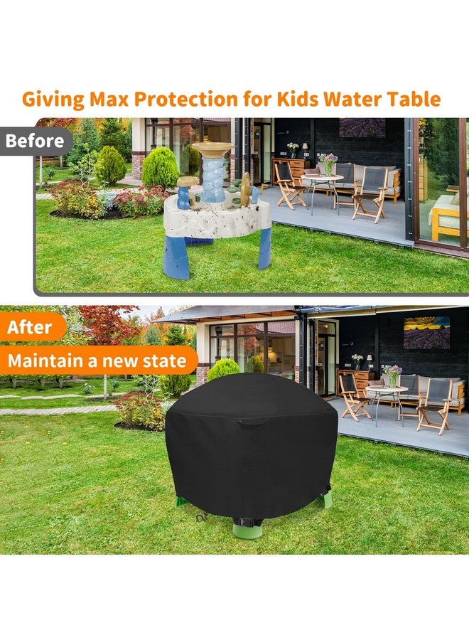AKEfit Kids Water Table Cover For Little Tikes Spiralin' Seas Waterpark Play Table, Round Sand Water Table Cover Waterproof Dustproof Anti-Uv Outdoor Toys Cover,34“Dia X 18"H, Black (Cover Only) - Image 5