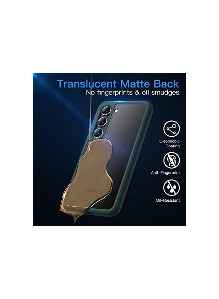 جي تيك حافظة JETech غير لامعة لهاتف سامسونج جالاكسي S23 5G مقاس 6.1 بوصة، غطاء هاتف نحيف واقٍ خلفي شفاف، مضاد لبصمات الأصابع (أخضر منتصف الليل) - Image 2